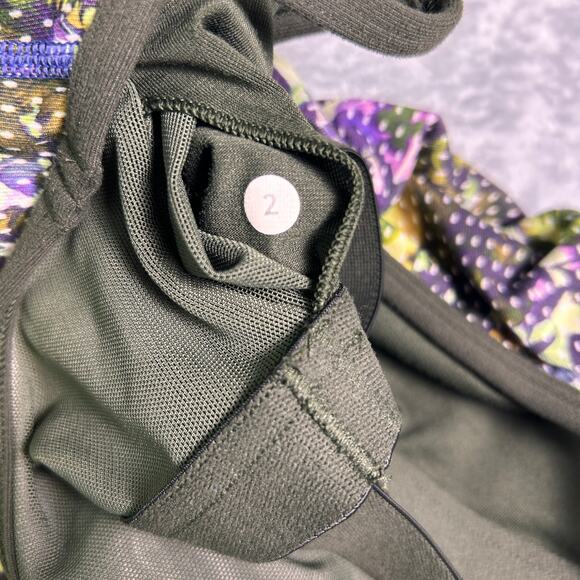Lululemon Power Y Tank Womens 2 Shelf Bra Fall Floral Multicolor Stretch Active - Picture 8 of 9